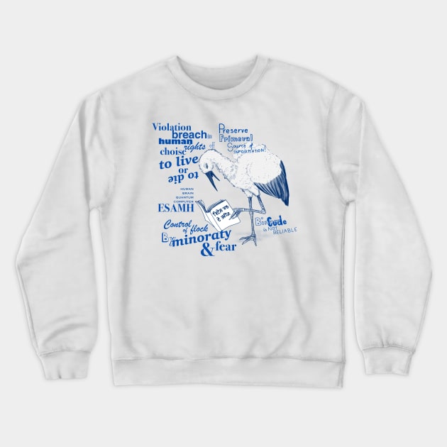 Stork Crewneck Sweatshirt by ruta13art